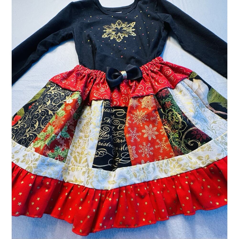 Handmade Holiday Skirt, Shirt The Children’s Place With Handmade Holiday Deco 5T - Picture 3 of 7